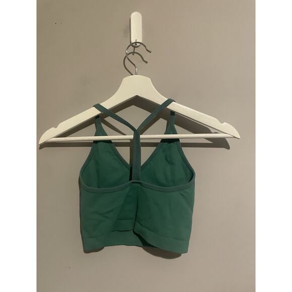 Set Active‎ Sculptflex Blue Ribbed Bra V-Neck Stretch Athleisure Yoga size Small - Picture 6 of 7